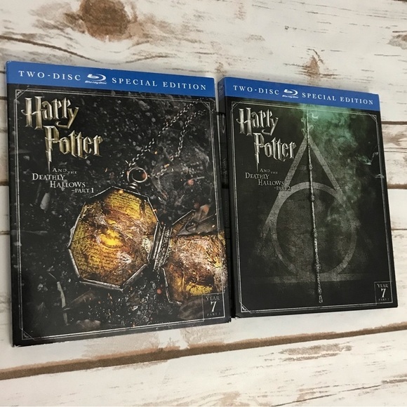 Harry Potter Blu Ray Disc Movies Deathly Hallows Part 1 & 2 Year 7 new - Picture 1 of 13